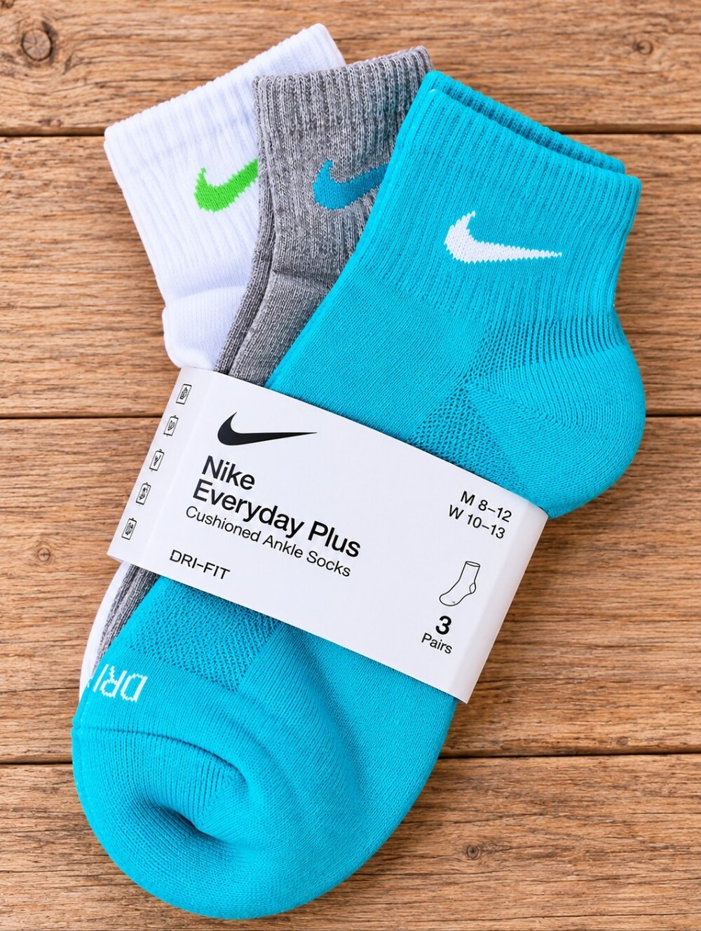 Nike Everyday Plus Cushioned Ankle Socks 3 Pack Men 8-12 Women 10-13 New -D